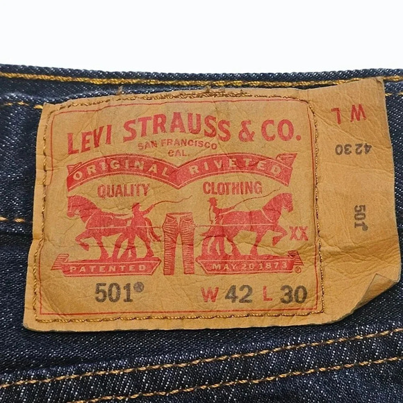 Levis 501 Original Button Fly Jeans 42x30 Straight Leg Denim 4996 New w/o Tags - Picture 3 of 9